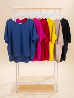 Short Sleeve Airflow Boxy Top W/ Chest Pocket | S-3X