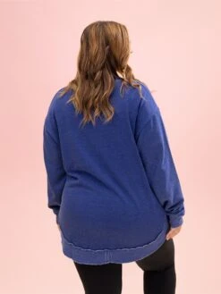 Lived In V Neck Rounded Hem Sweatshirt W/ Pockets By DD Design | S-3XL -Discount Divas Shop 001da92042ce1949f59935338686f3fb