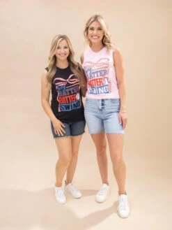 "Hey Batter Batter Swing" Graphic Muscle Tank | S-L