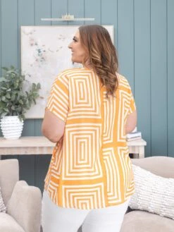 Abstract Print Drop Shoulder V Neck Top | S-3XL -Discount Divas Shop 0233c2b95a333cf6ae5f2300e111911b