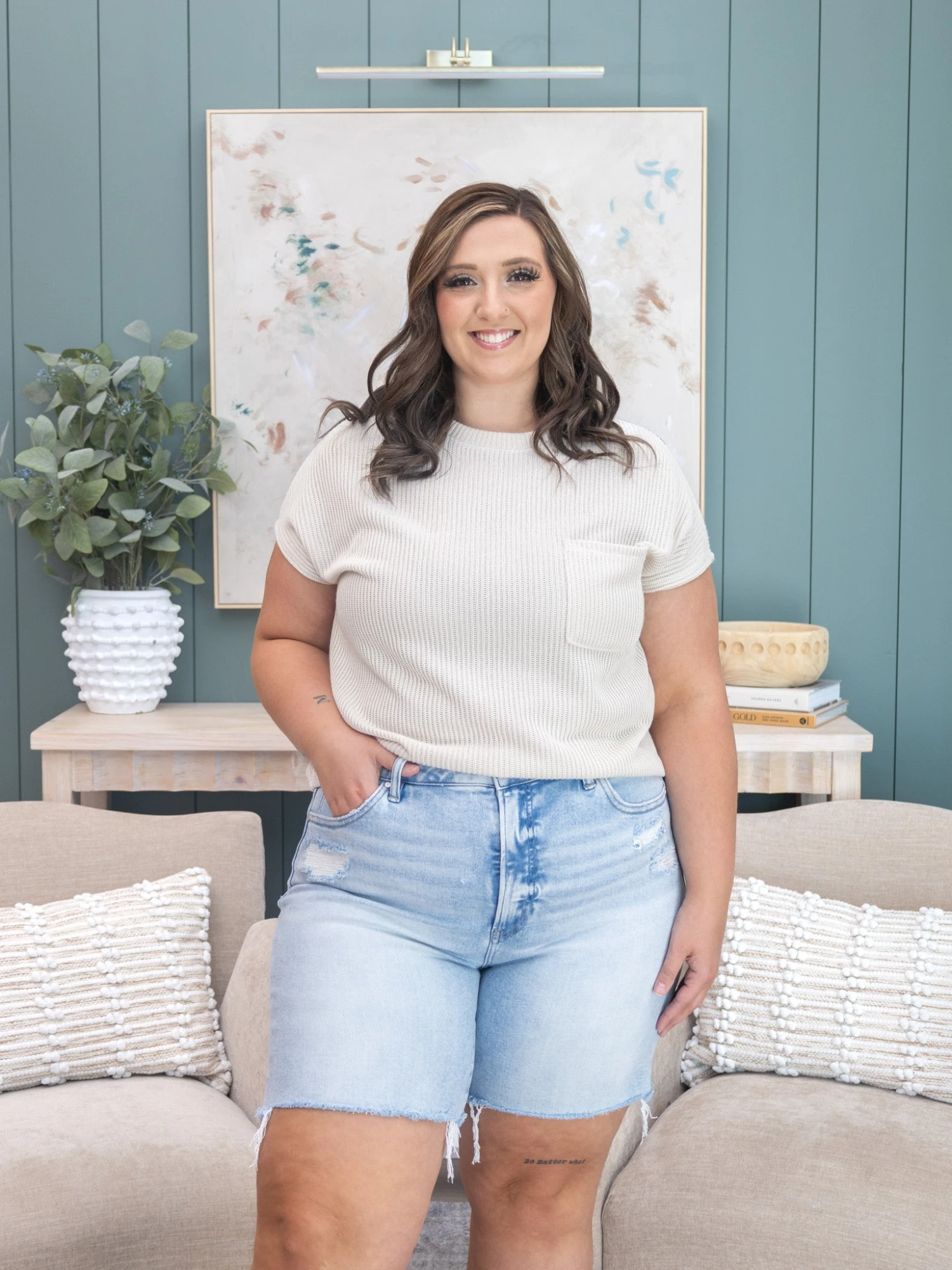 Risen Tummy Control High Rise Loose Fit Mid Length Shorts | S-3X 2 Risen Tummy Control High Rise Loose Fit Mid Length Shorts | S-3X - Image 2