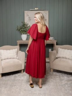 Bow Front Flared Short Sleeve Maxi Dress | S - XL -Discount Divas Shop 040a4a5fac56d5b938e1cff948e7c4db