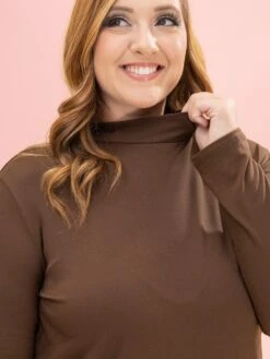 Long Sleeve Mock Neck Essential Top By DD Design | S-3XL -Discount Divas Shop 04312153cdc5d4a24b07e06f1059a80e