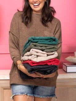 Zenana Luxe Hacci Oversized DropShoulder Top | S/M -X/L Christmas In July -Discount Divas Shop 04542c2b2585a0f3e37a322b207cbf8d