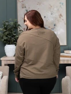 Long Sleeve Drop Shoulder Banded Bottom Pull Over Top | S-L Easel -Discount Divas Shop 049a2d758634cfc2d64a807b0fe884e3