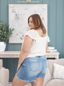 Mica Denim High Rise Frayed Hem Shorts | S-3X 9 Mica Denim High Rise Frayed Hem Shorts | S-3X -Discount Divas Shop 0514916ba3476839d954e4293a7aa13c