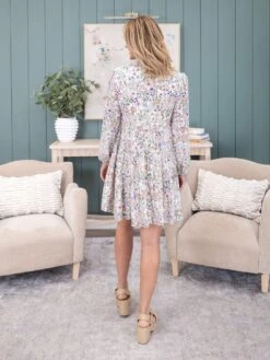 Floral Print Tiered Frilled Shirred Mock Neck Mini Dress | S-XL -Discount Divas Shop 05d324c15258d9faa657d72f4ac962ce