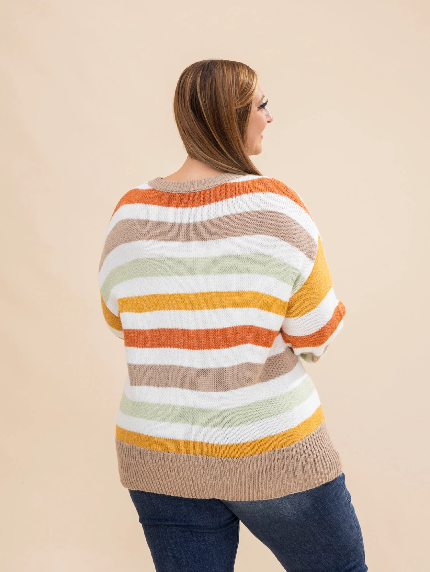 Stripe Drop Shoulder Crew Neck Sweater | S-XL Thanksgiving 5 Stripe Drop Shoulder Crew Neck Sweater | S-XL Thanksgiving - Image 5