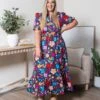 Retro Floral Print Maxi Dress | S-XL