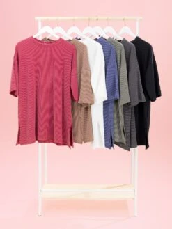 Raised Rib Flare Short Sleeve Top By DD Design | S-3X -Discount Divas Shop 07a5e83c6d0a1a0aa222707f77d89631