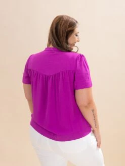 Half Sleeve Pintuck Woven Top | S-L -Discount Divas Shop 07df3ca6770328af543a32008e49f614
