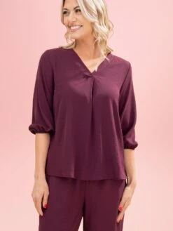 3/4 Bubble Sleeve V Neck Airflow Top By DD Design | S-3XL Pair W/ Sku63858 -Discount Divas Shop 07e515537b384e8d8567c9fda502a590