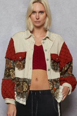 Mixed Media Balloon Sleeve Shacket | S - L POL