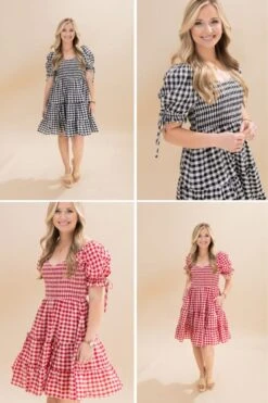 Short Puff Sleeve Smocked Bodice Short Dress | S-3XL Backyard Bbq