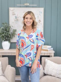 Floral Print V Neck Side Slit Poncho Top | S-3XL -Discount Divas Shop 09d5a52dc55ddd8625bd2ed854010c5c