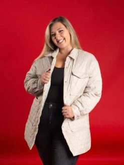 Quilted Button Down Collared Puffer Coat W/ 4 Front Pockets | S - 2XL