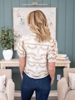 Geometric Pattern Embroidered Button Up Top | S - L Pair W/ Sku58472 -Discount Divas Shop 0a10515ebc05e9dda9773402946e5068