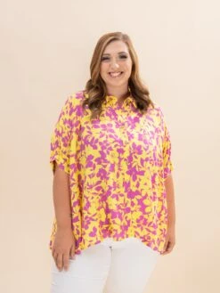 Peach Blossom Print Oversized Button Down Shirt | S-L -Discount Divas Shop 0a2ed0d7b0be11bb04f4d66b4e43d135