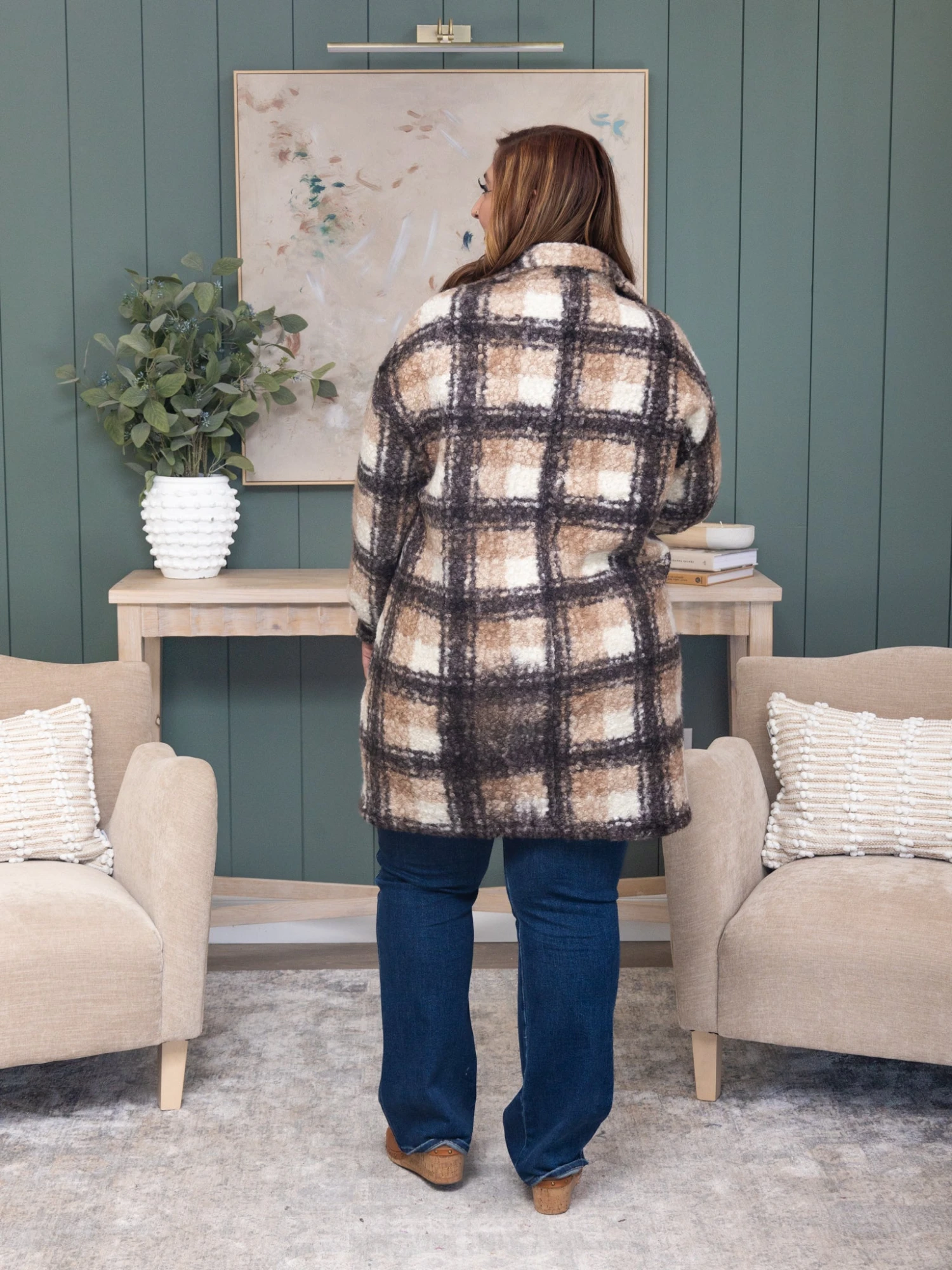 Plaid Boucle Longline Shacket | S - L 4 Plaid Boucle Longline Shacket | S - L - Image 4