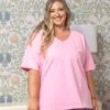 Oversized V-Neck Reversible Short Sleeve Top | S - 3XL Set W/SKU54309