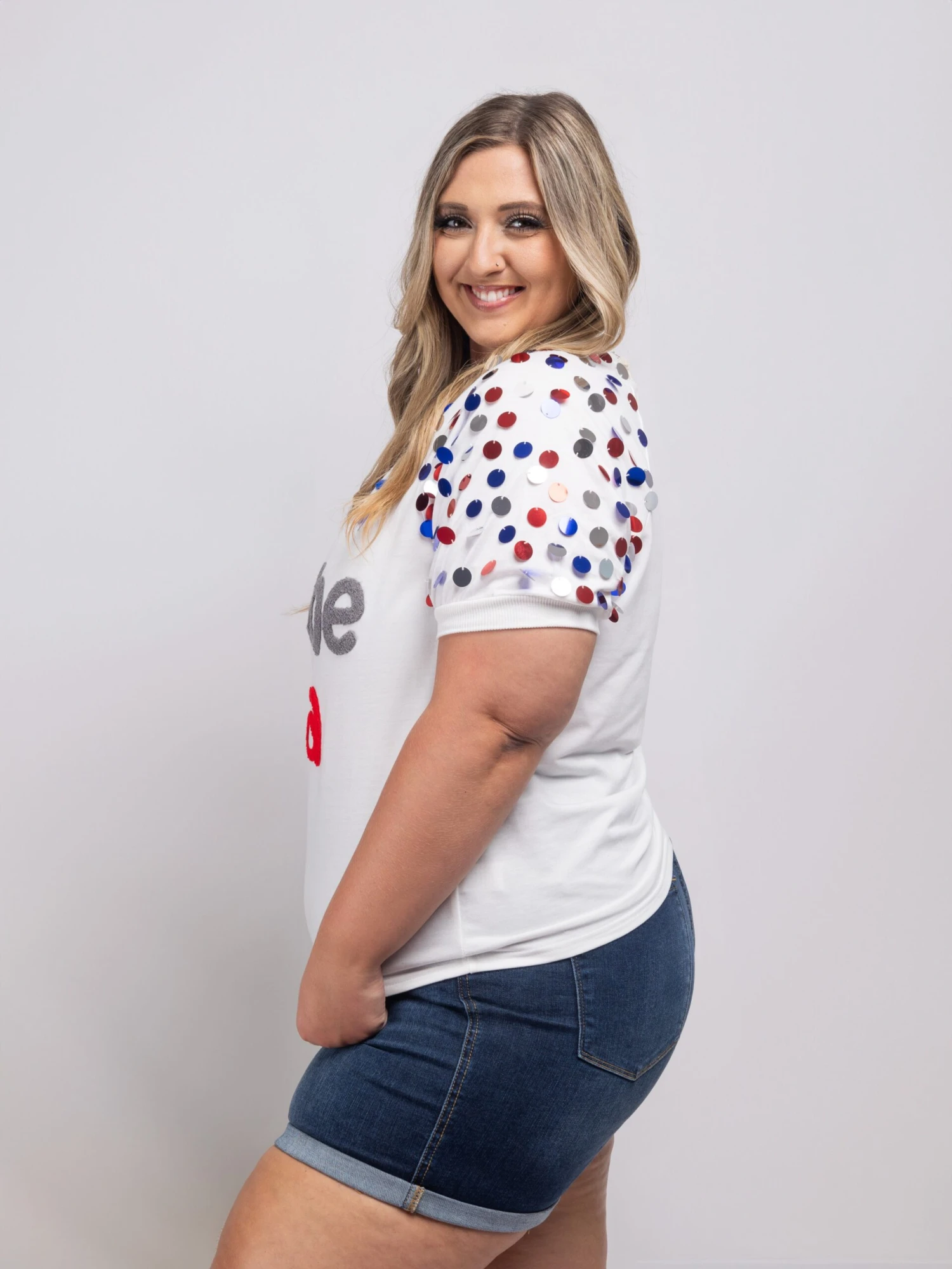 BiBi Party In The USA Puff Sleeve Top | S - XL 2 BiBi Party In The USA Puff Sleeve Top | S - XL - Image 2