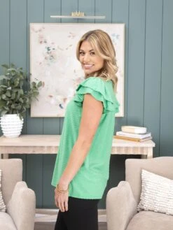 Ruffle Short Sleeve Swiss Dot Top | S-3X -Discount Divas Shop 0c4835c69ff8618872c31e38b23665e6