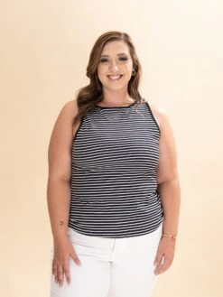 Striped Print Ribbed Knit Sleeveless Top | S-2XL -Discount Divas Shop 0c5f47e08944f92cff3d9f107646ecdc
