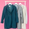 One Button Closure Long Coat W/ Welt Pockets | S-3X