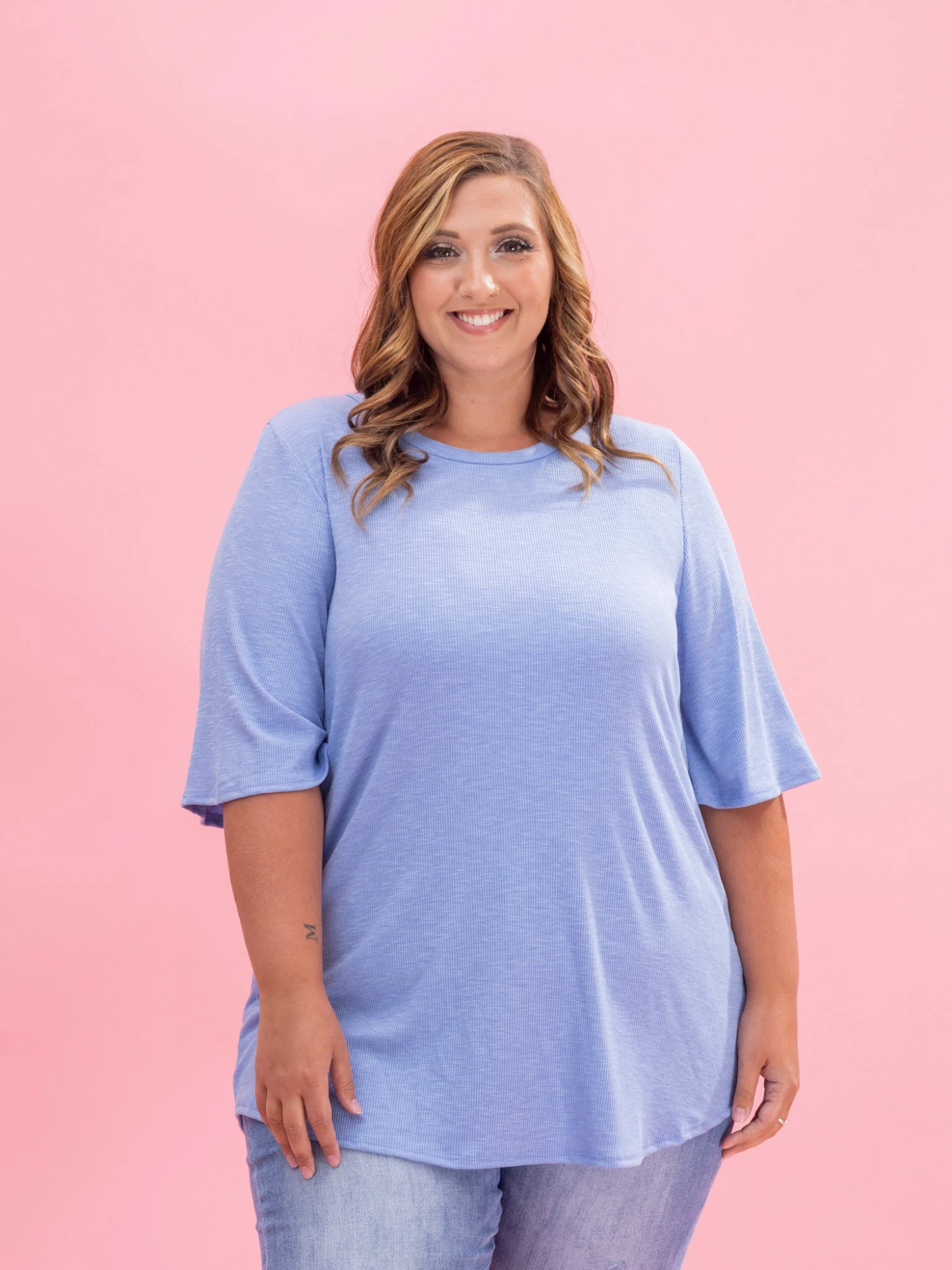 Flare Sleeve Round Hem Top By DD Design | S-3XL 5 Flare Sleeve Round Hem Top By DD Design | S-3XL - Image 5