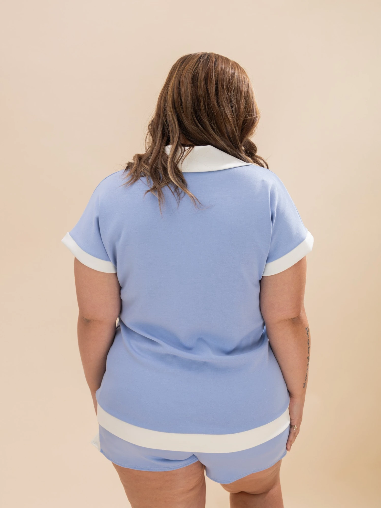 Short Sleeve Modal Scuba Half Zip Top | S-3XL Pair W/ Sku62407 5 Short Sleeve Modal Scuba Half Zip Top | S-3XL Pair W/ Sku62407 - Image 5