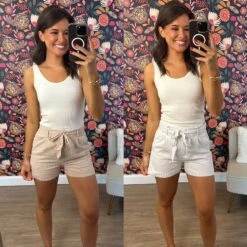 Striped Print Linen Tie Waist Shorts | S-L -Discount Divas Shop 0ed9668ec163581293f30cdf1fed0bc8