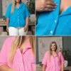 Loop Terry Button Shirt | S-3XL Set W/ Sku52543