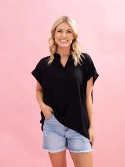 V Neck Airflow Top W/ Flat Collar By DD Design | S-3XL -Discount Divas Shop 0f3fc9c4c244c9cd37d30182dc54c7ed