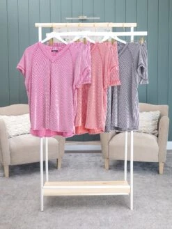 Raised Rib Short Sleeve Top | S - 3X Pair W/ Sku60517