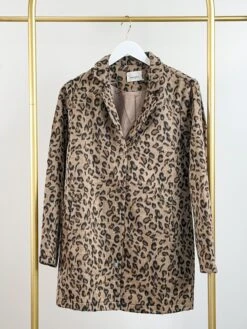 Leopard Print Button Down Collared Coat | S - 3X