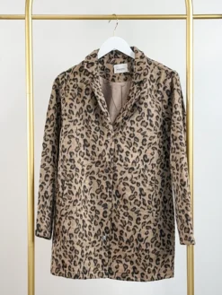Leopard Print Button Down Collared Coat | S - 3X