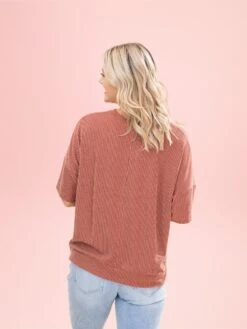 Raised Rib Half Sleeve V Neck Top By DD Design | S-3XL -Discount Divas Shop 13a34f89c8cc3ea32d39fd45b957c070