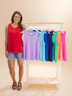 Andree Sleeveless Round Neck Top | S-3XL