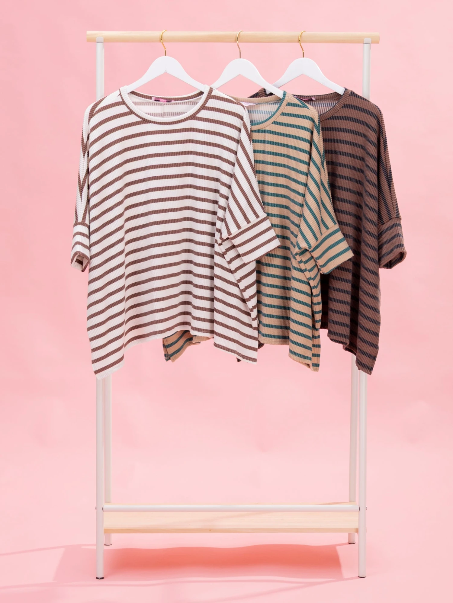 Fall Striped Raised Rib Easy Fit3/4 Sleeve Top By DD Design | Reg-Plus 14 Fall Striped Raised Rib Easy Fit3/4 Sleeve Top By DD Design | Reg-Plus - Image 14