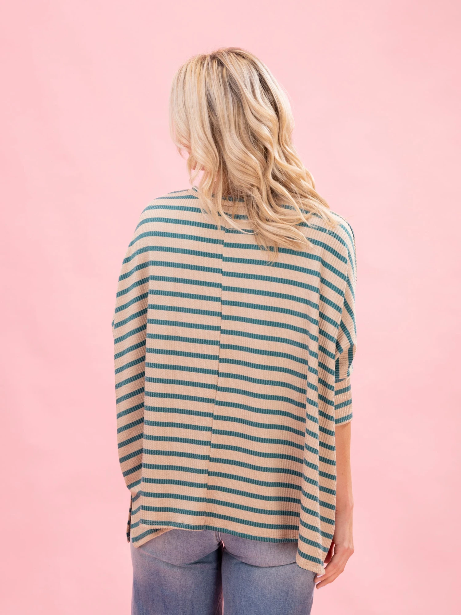 Fall Striped Raised Rib Easy Fit3/4 Sleeve Top By DD Design | Reg-Plus 8 Fall Striped Raised Rib Easy Fit3/4 Sleeve Top By DD Design | Reg-Plus - Image 8