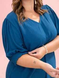 Smocked Sleeves V Neck Airflow Dress By DD Design | S-3XL 24 Smocked Sleeves V Neck Airflow Dress By DD Design | S-3XL -Discount Divas Shop 14604fba0a3cf222d54a4d06e9359cae