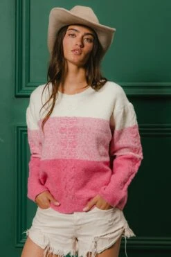 Cable Knit Color Block Sweater | S - XL BiBi