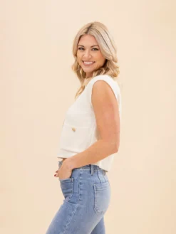 Gold Button Sleeveless Pocket Detail Knit Vest | S-L -Discount Divas Shop 14a77b455f64b50346f0586f40089f50