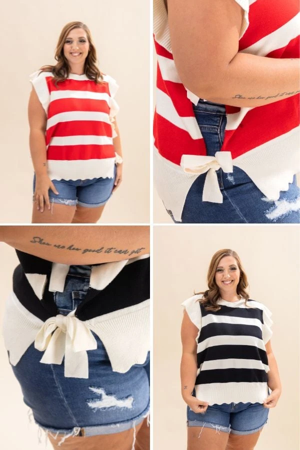 Bold Striped Knit Sweater Top | S-3XL 1 Bold Striped Knit Sweater Top | S-3XL