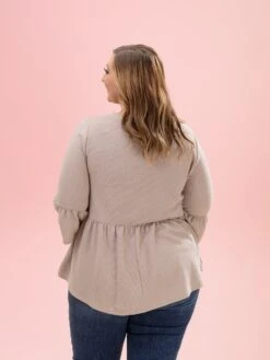 Comfy Knit Ruffle Hem 3/4 Sleeve Top By DD Design | S-3XL -Discount Divas Shop 154d5df89305d57b91720c03647306fb