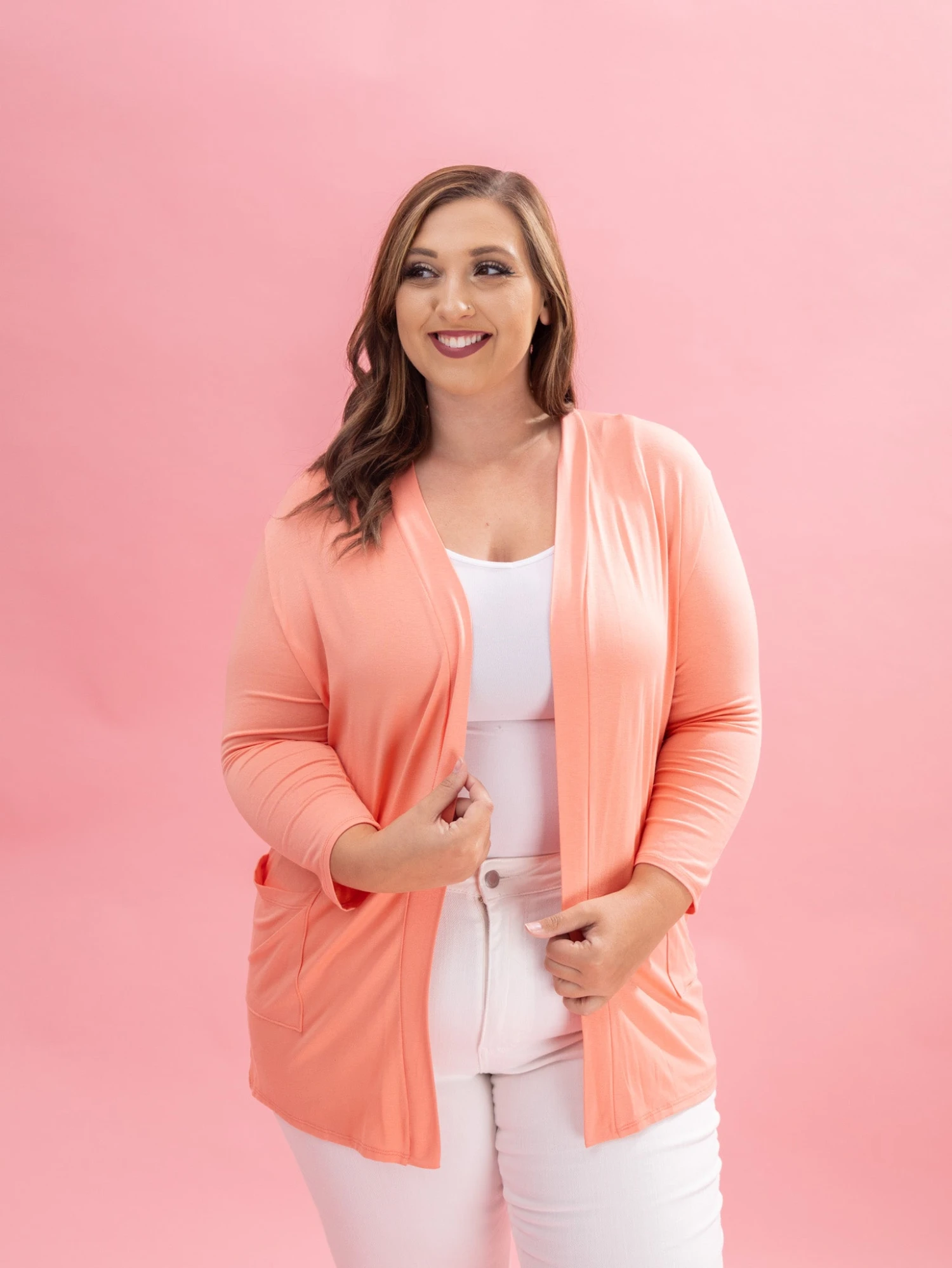 Front Pocket 3/4 Sleeve Cardigan By DD Design | S-3XL 10 Front Pocket 3/4 Sleeve Cardigan By DD Design | S-3XL - Image 10