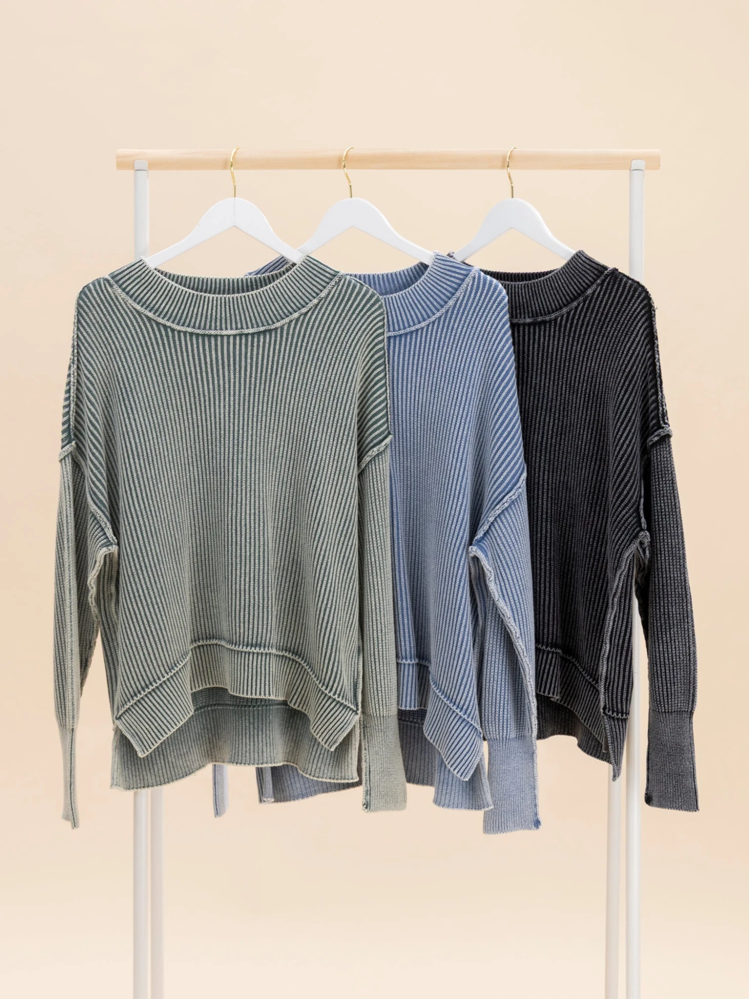 Zenana Washed Side Slit Oversized Sweater | S/M-L/XL 9 Zenana Washed Side Slit Oversized Sweater | S/M-L/XL - Image 9