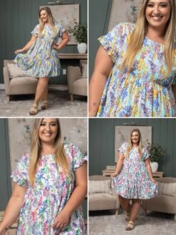 Print Ruffle Sleeve Babydoll Dress | S - 3X