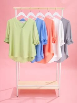 Airflow V Neck Top With Smocked Puff Sleeves By DD Design | S-3XL 29 Airflow V Neck Top With Smocked Puff Sleeves By DD Design | S-3XL -Discount Divas Shop 16d297a231cf0c4f8b03c1286c86ee4a