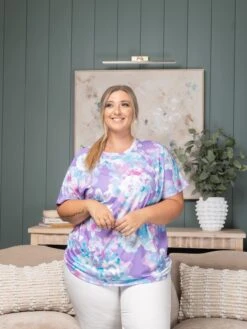 Dolman Short Sleeve Floral Printed Top | S - 3X